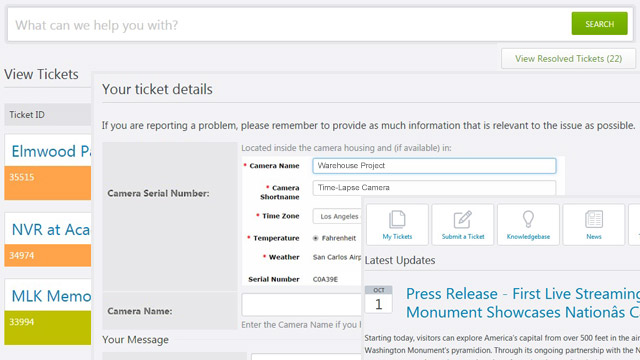 Unlimited Access to EarthCam.net Help Desk